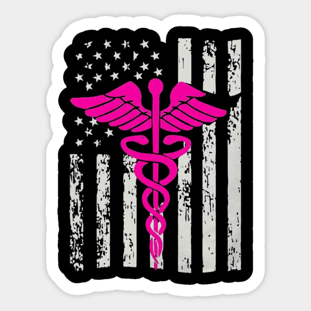 Nurse american flag Sticker by RoseKinh